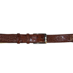 Men Genuine Leather Belt PIERO ROSSI Turkey Soft Crocodile print 1014 Cognac - J.Valintin Men's Wear Legend - 97395