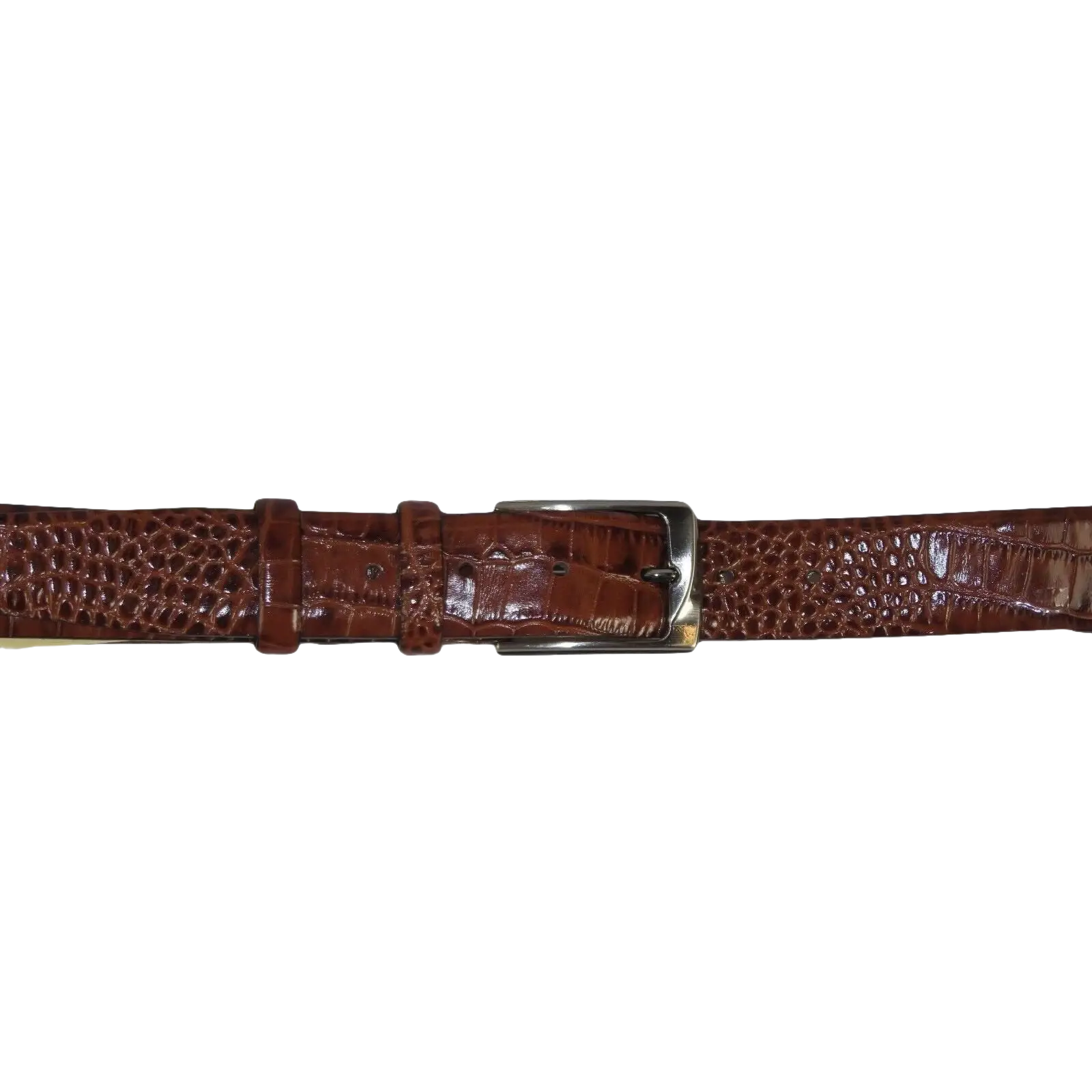 Men Genuine Leather Belt PIERO ROSSI Turkey Soft Crocodile print 1014 Cognac - J.Valintin Men's Wear Legend - 97395