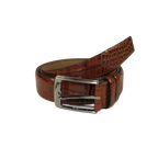 Men Genuine Leather Belt PIERO ROSSI Turkey Soft Crocodile print 1014 Cognac - J.Valintin Men's Wear Legend - 97395
