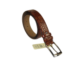 Men Genuine Leather Belt PIERO ROSSI Turkey Soft Crocodile print 1014 Cognac - J.Valintin Men's Wear Legend - 97395