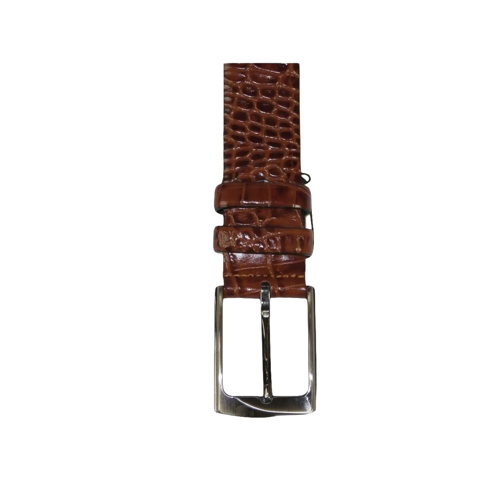 Men Genuine Leather Belt PIERO ROSSI Turkey Soft Crocodile print 1014 Cognac - J.Valintin Men's Wear Legend - 97395