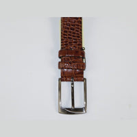 Men Genuine Leather Belt PIERO ROSSI Turkey Soft Crocodile print 1014 Cognac - J.Valintin Men's Wear Legend - 97395