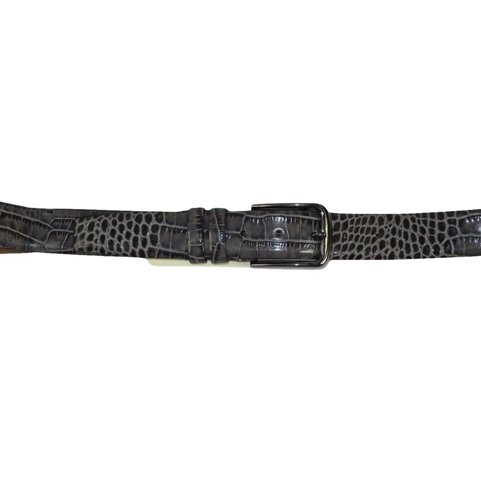 Men Genuine Leather Belt PIERO ROSSI Turkey Soft Crocodile print 1014 Gray - J.Valintin Men's Wear Legend - 97383