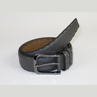 Men Genuine Leather Belt PIERO ROSSI Turkey Soft Full Grain Hand Stitch 301 Gray - J.Valintin Men's Wear Legend - 97365