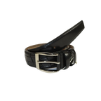 Men Genuine Leather Belt PIERO ROSSI Turkey Soft Full Grain Stitched #137 Black - J.Valintin Men's Wear Legend - 97431