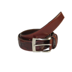 Men Genuine Leather Belt PIERO ROSSI Turkey Soft Full Grain Stitched #137 Cognac - J.Valintin Men's Wear Legend - 97437