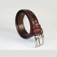 Men Genuine Leather Belt PIERO ROSSI Turkey Soft Full Grain Stitched #137 Cognac - J.Valintin Men's Wear Legend - 97437