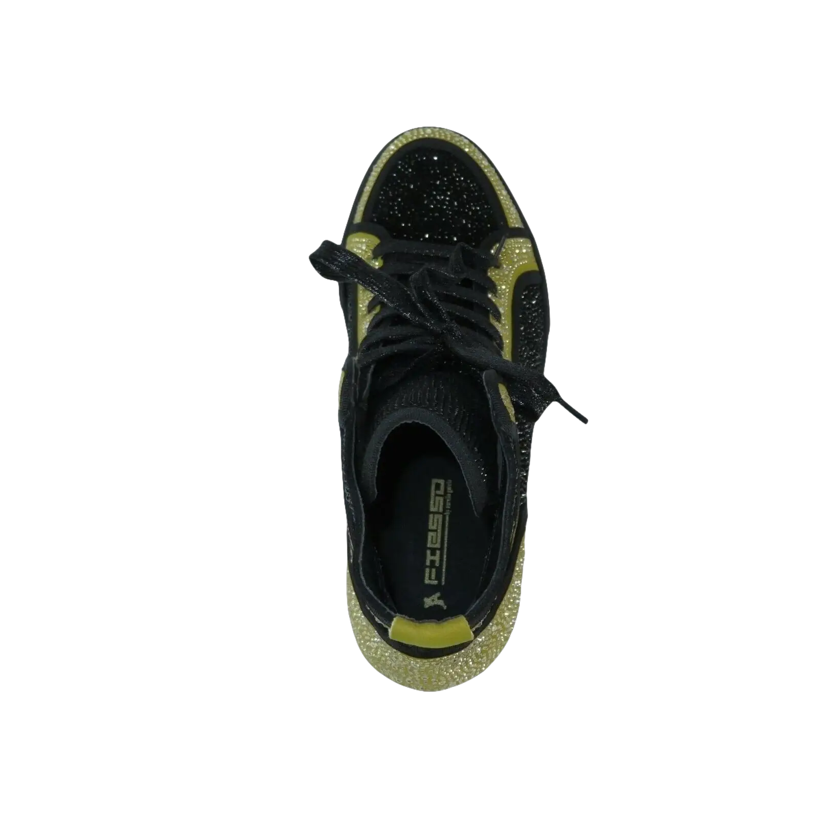 Men High Top Shoes By FIESSO AURELIO GARCIA ,Fancy Rhine stones 2402 Black Gold - J.Valintin Men's Wear Legend - 95011