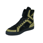 Men High Top Shoes By FIESSO AURELIO GARCIA ,Fancy Rhine stones 2402 Black Gold - J.Valintin Men's Wear Legend - 95011