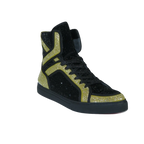 Men High Top Shoes By FIESSO AURELIO GARCIA ,Fancy Rhine stones 2402 Black Gold - J.Valintin Men's Wear Legend - 95011