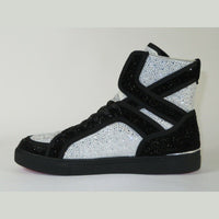 Men High Top Shoes By FIESSO AURELIO GARCIA ,Fancy Rhine stones 2402 Black White - J.Valintin Men's Wear Legend - 95005