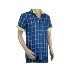 Men INSERCH premium Soft Cool Linen 2pc Walking Leisure suit 7098 Blue Plaid - J.Valintin Men's Wear Legend - 100696