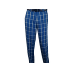 Men INSERCH premium Soft Cool Linen 2pc Walking Leisure suit 7098 Blue Plaid - J.Valintin Men's Wear Legend - 100696