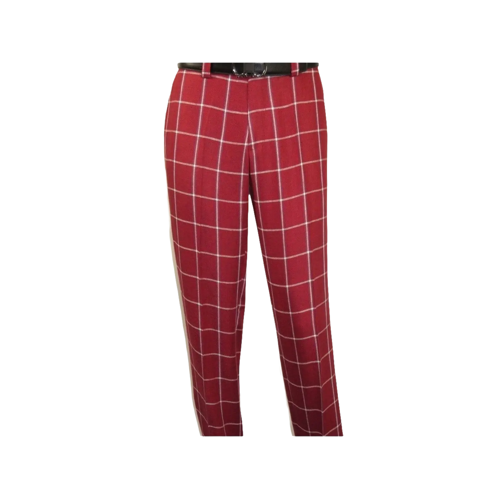 Men INSERCH premium Soft Cool Linen 2pc Walking Leisure suit 7098 Red Plaid - J.Valintin Men's Wear Legend - 100703