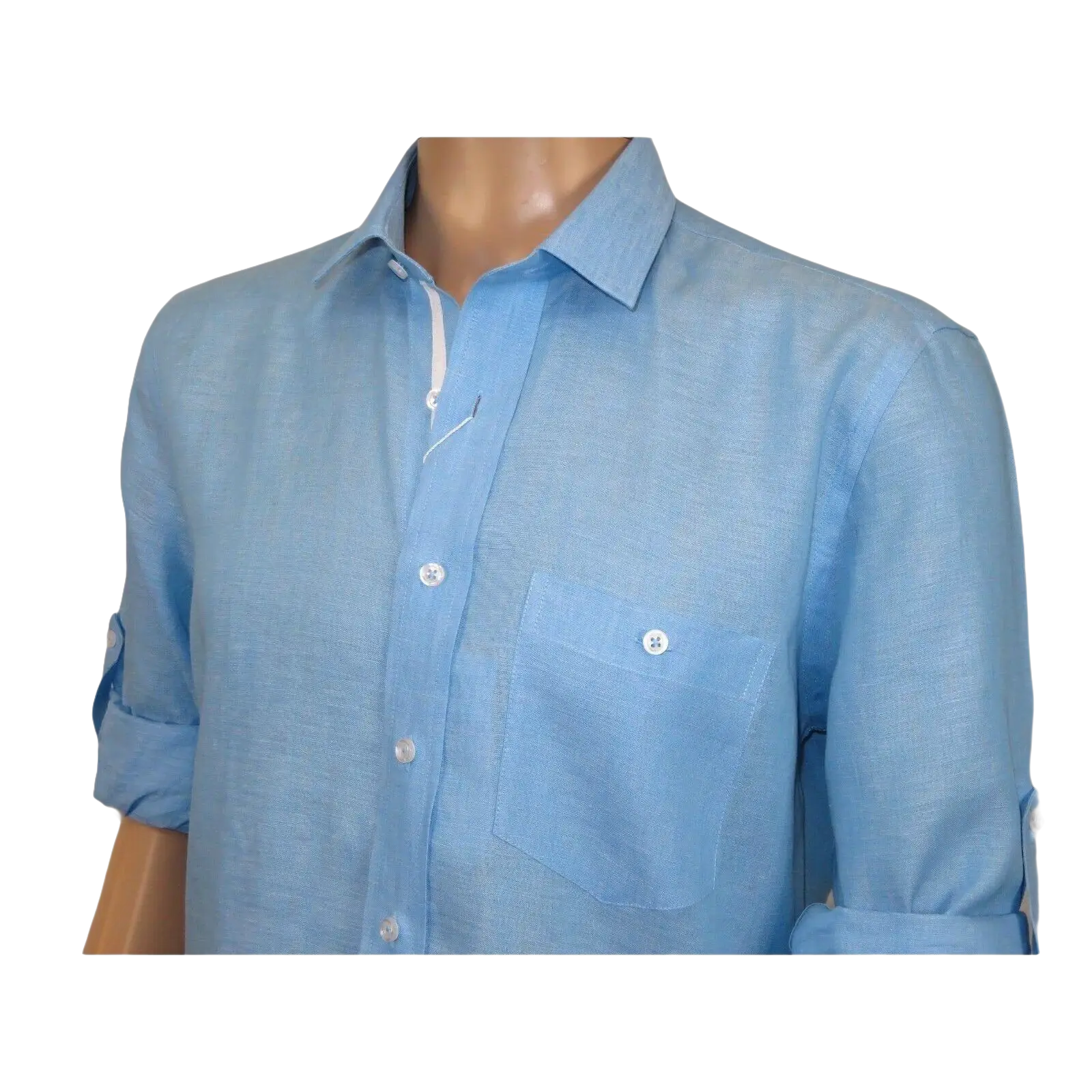 Men INSERCH premium Soft Linen Breathable 2pc Walking Leisure suit LS29116 Blue - J.Valintin Men's Wear Legend - 100675