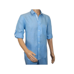 Men INSERCH premium Soft Linen Breathable 2pc Walking Leisure suit LS29116 Blue - J.Valintin Men's Wear Legend - 100675
