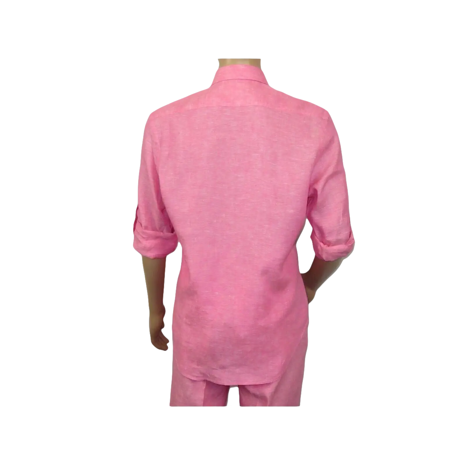 Men INSERCH premium Soft Linen Breathable 2pc Walking Leisure suit LS29116 Pink - J.Valintin Men's Wear Legend - 100689