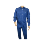 Men INSERCH premium Soft Linen Breathable 2pc Walking Leisure suit LS29116 Royal - J.Valintin Men's Wear Legend - 100682