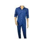 Men INSERCH premium Soft Linen Breathable 2pc Walking Leisure suit LS29116 Royal - J.Valintin Men's Wear Legend - 100682