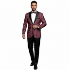 Men Insomnia Manzini Blazer Stage Performer Singer Prom MZN138 Burgundy Lace new