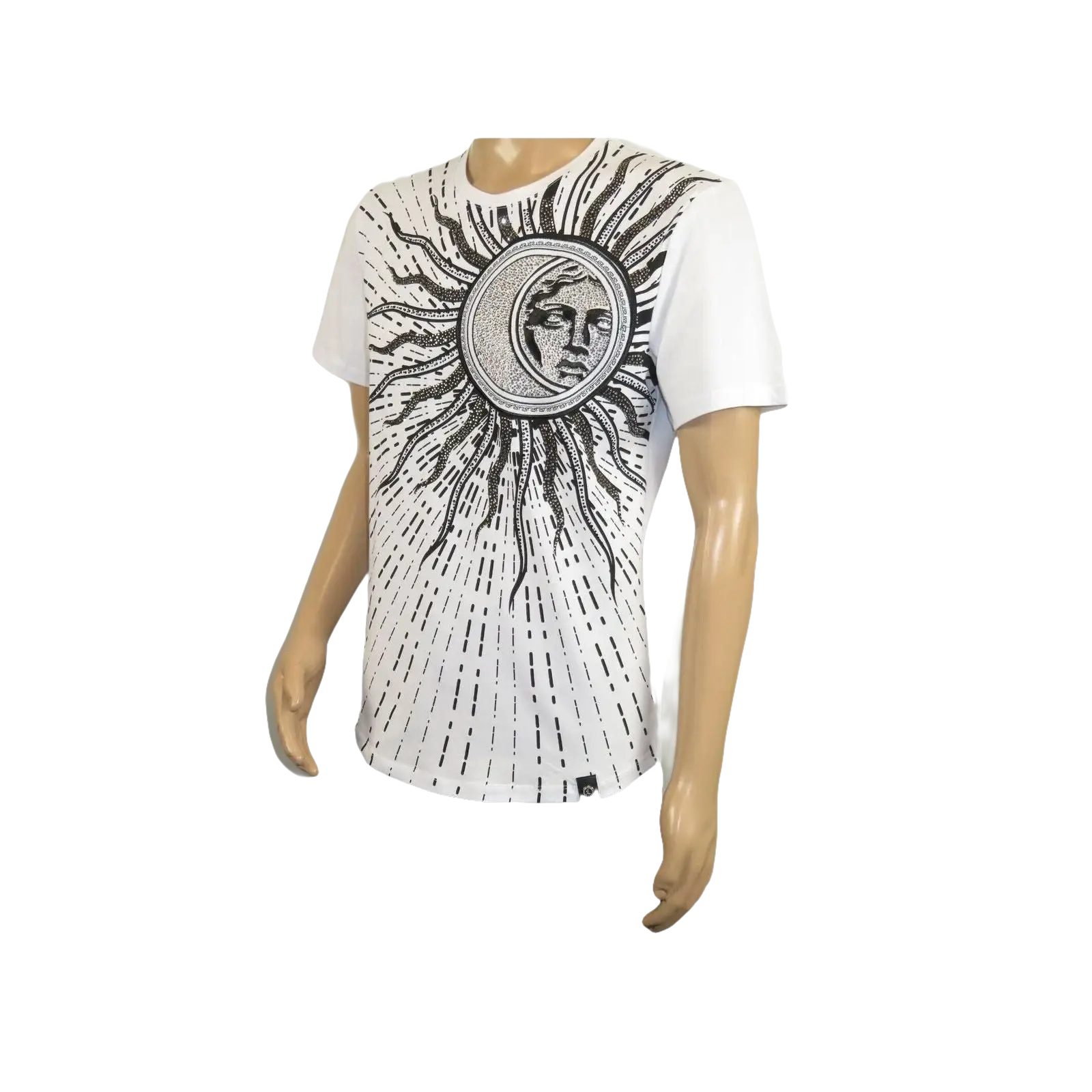 Men LAVERITA European Fashion Crew Shirt Medusa Medallion 94462 White - J.Valintin Men's Wear Legend - 99987