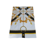 Men LAVERITA European Fashion Crew Shirt Rhine Stones Chain Floral 12085 White - J.Valintin Men's Wear Legend - 99884