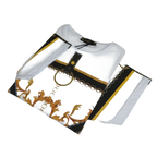 Men LAVERITA European Fashion Crew Shirt Rhine Stones Chain Floral 12085 White - J.Valintin Men's Wear Legend - 99884