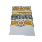 Men LAVERITA European Fashion Crew Shirt Rhine Stones Crown Floral 12087 White - J.Valintin Men's Wear Legend - 99903