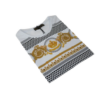 Men LAVERITA European Fashion Crew Shirt Rhine Stones Crown Floral 12087 White - J.Valintin Men's Wear Legend - 99903