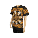 Men LAVERITA European Fashion Crew Shirt Rhine Stones Crown Florals 12089 Black - J.Valintin Men's Wear Legend - 99866