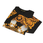 Men LAVERITA European Fashion Crew Shirt Rhine Stones Crown Florals 12089 Black - J.Valintin Men's Wear Legend - 99866