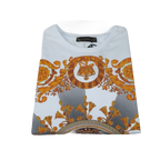 Men LAVERITA European Fashion Crew Shirt Rhine Stones Crown Florals 12089 White - J.Valintin Men's Wear Legend - 99872