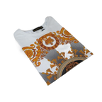 Men LAVERITA European Fashion Crew Shirt Rhine Stones Crown Florals 12089 White - J.Valintin Men's Wear Legend - 99872