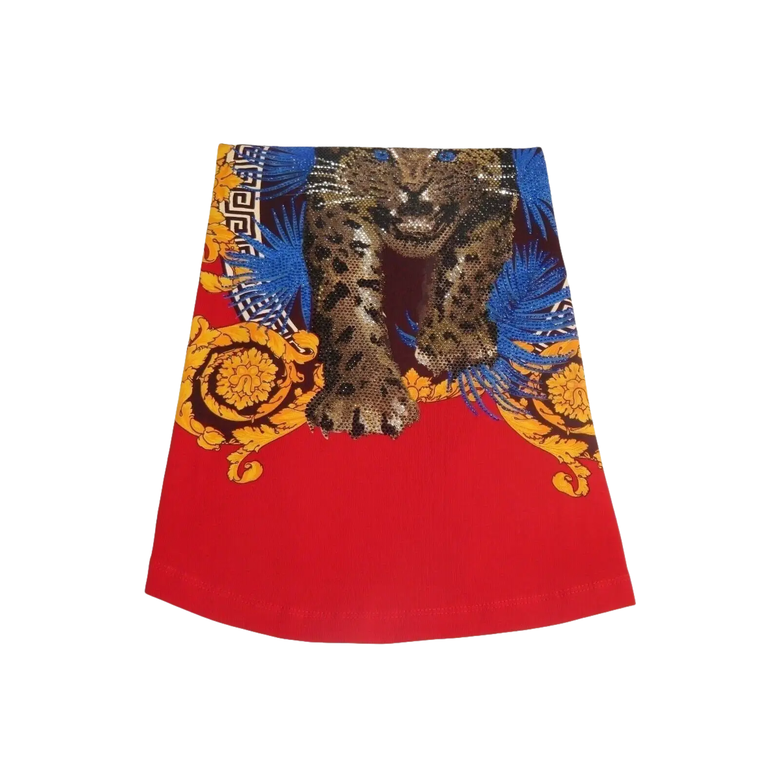 Men LAVERITA European Fashion Crew Shirt Short Sleeve Lion Medallion 93357 Red - J.Valintin Men's Wear Legend - 99963