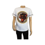 Men LAVERITA European Fashion Crew Shirt Short Sleeve Lion Medallion 94453 White - J.Valintin Men's Wear Legend - 99921