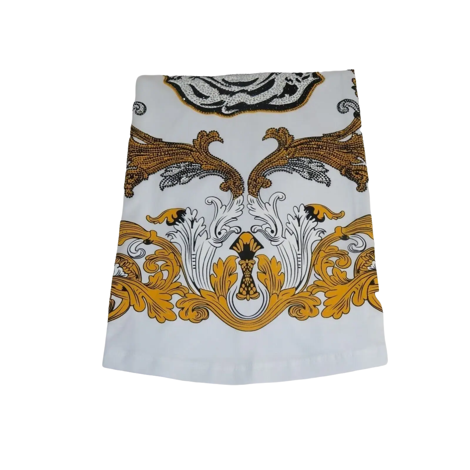 Men LAVERITA European Fashion Crew Shirt Short Sleeve Medusa Floral 93361 White - J.Valintin Men's Wear Legend - 99933