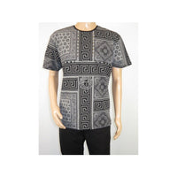 Men LAVERITA European Fashion Crew Shirt Studs Medusa 12120 Black Gray - J.Valintin Men's Wear Legend - 99878