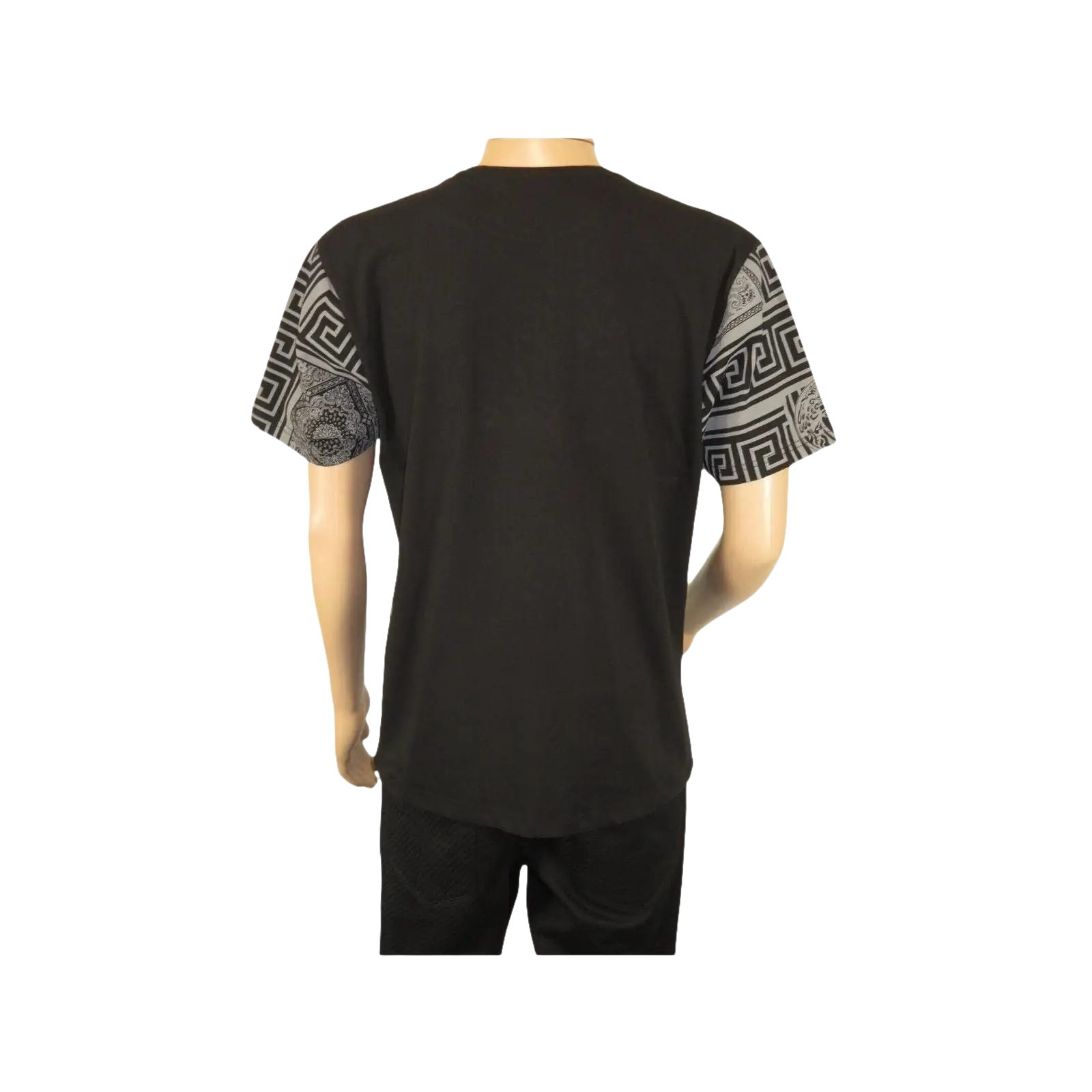 Men LAVERITA European Fashion Crew Shirt Studs Medusa 12120 Black Gray - J.Valintin Men's Wear Legend - 99878