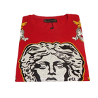 Men LAVERITA European Fashion Shirt Short Sleeves Medusa Floral Design 93361 Red - J.Valintin Men's Wear Legend - 99939