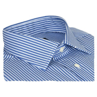 Men Mondego 100% Cotton Dress Sport Classic Business shirt A700 Royal Blue Strip - J.Valintin Men's Wear Legend - 4448