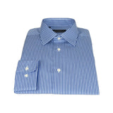 Men Mondego 100% Cotton Dress Sport Classic Business shirt A700 Royal Blue Strip - J.Valintin Men's Wear Legend - 4448