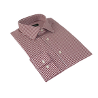 Men Mondego 100% Cotton Dress Sport Classic Business shirt A9100 Red checker box - J.Valintin Men's Wear Legend - 4408