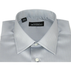 Men Mondego 100% Soft Cotton Dress Business Classic shirt A1300 Gray Herringbone - J.Valintin Men's Wear Legend - 4204