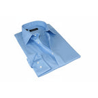 Men Mondego 100% Soft Cotton Dress Business Classic shirt B500 Blue Herringbone - J.Valintin Men's Wear Legend - 4154