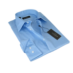 Men Mondego 100% Soft Cotton Dress Business Classic shirt B500 Blue Herringbone - J.Valintin Men's Wear Legend - 4154