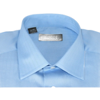 Men Mondego 100% Soft Cotton Dress Business Classic shirt B500 Blue Herringbone - J.Valintin Men's Wear Legend - 4154