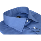 Men Mondego 100% Soft Cotton Dress Business shirt B300 French Blue Herringbone - J.Valintin Men's Wear Legend - 4109