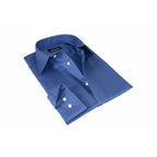Men Mondego 100% Soft Cotton Dress Business shirt B300 French Blue Herringbone - J.Valintin Men's Wear Legend - 4109