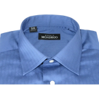 Men Mondego 100% Soft Cotton Dress Business shirt B300 French Blue Herringbone - J.Valintin Men's Wear Legend - 4109