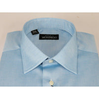 Men Mondego 100% Soft Cotton Dress Classic shirt Long Sleeves sn400 Solid Blue - J.Valintin Men's Wear Legend - 4327